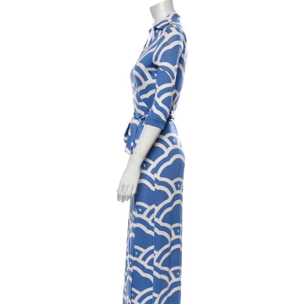Diane Von Furstenberg Abigail Clouds Blue Maxi Dress Size 4 - Picture 2 of 4
